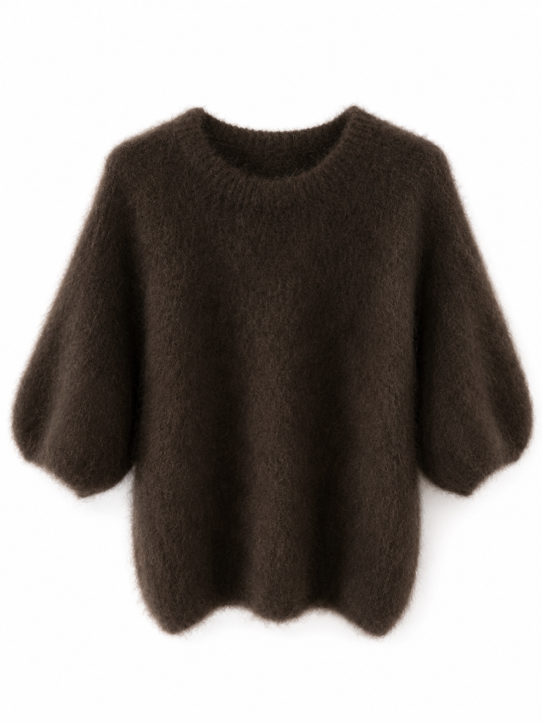 Mohair short sleeve knit brown