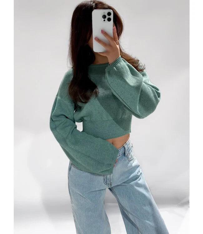 Trui teal groen