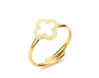 Shell clover ring gold