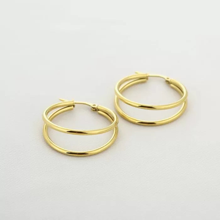 Dubbele hoops gold