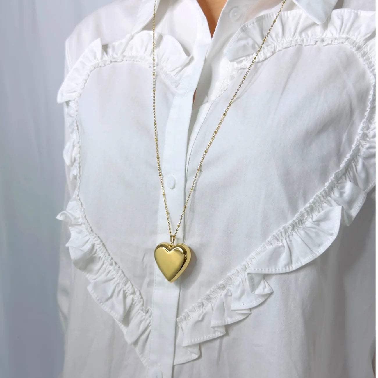 Heart long necklace gold