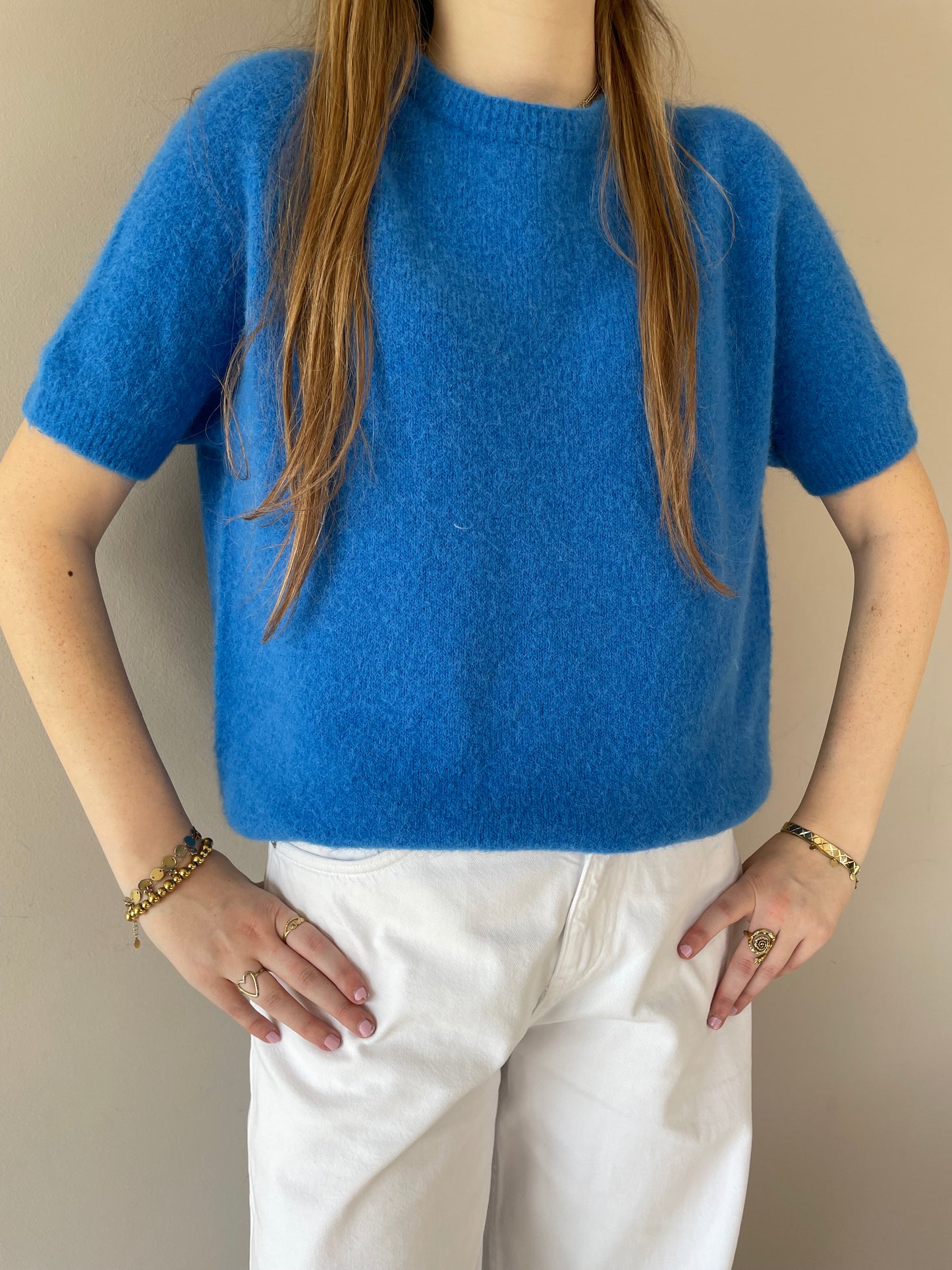 Short sleeve trui blauw