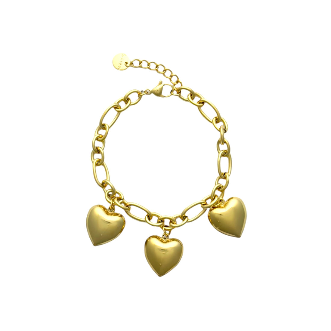 Big hearts bracelet gold