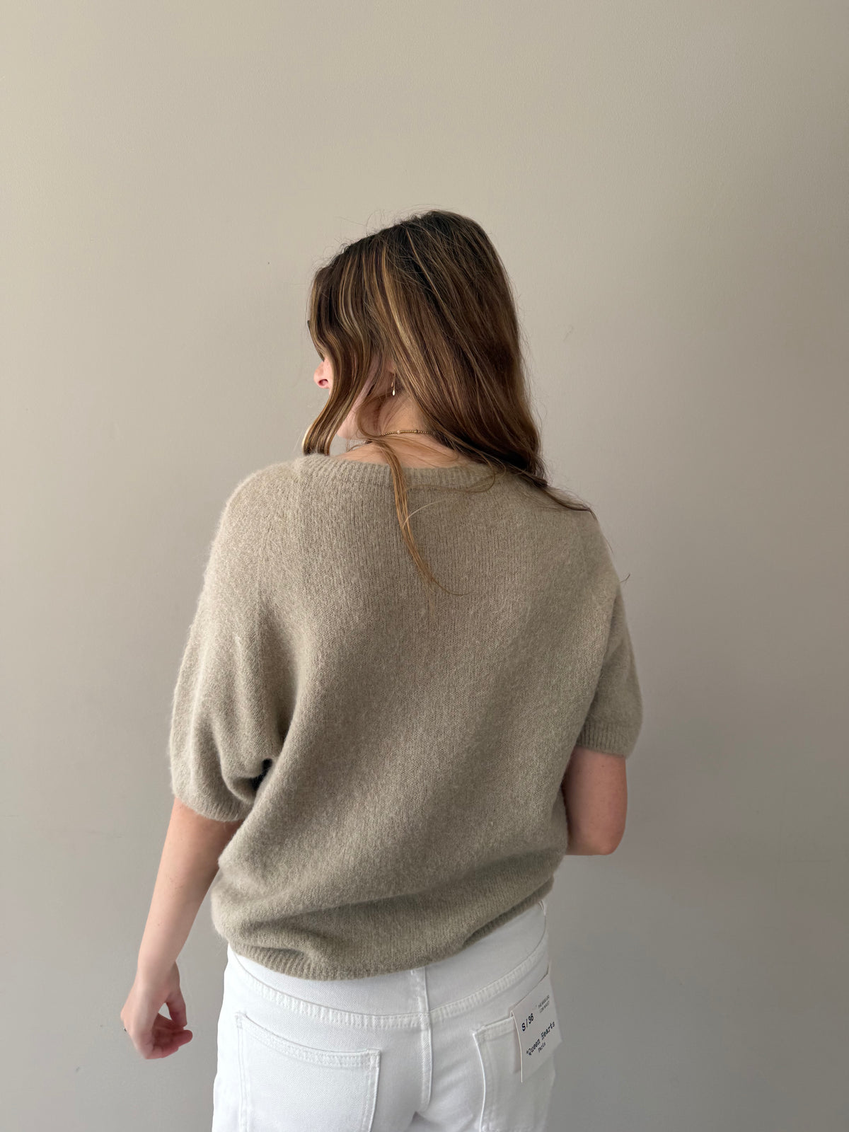 Short sleeve trui beige