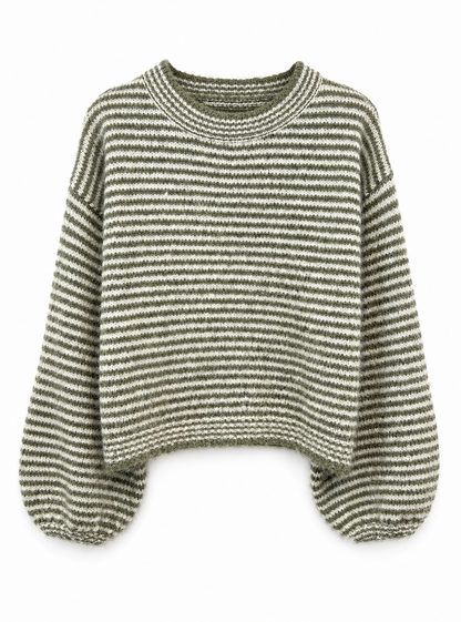 Stripes knit green white