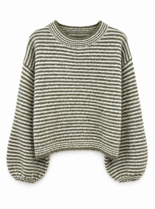 Stripes knit green white