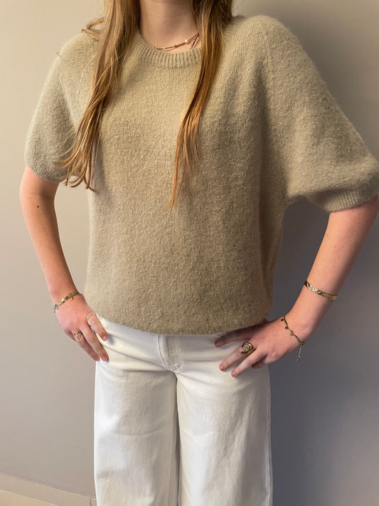Short sleev trui beige