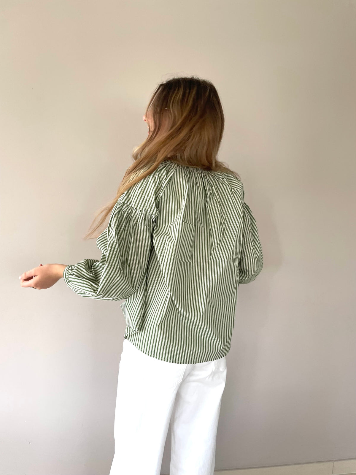 Julie stripes blouse green