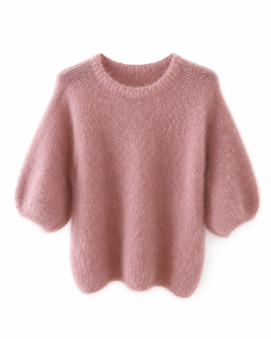 Mohair short sleeve knit roze