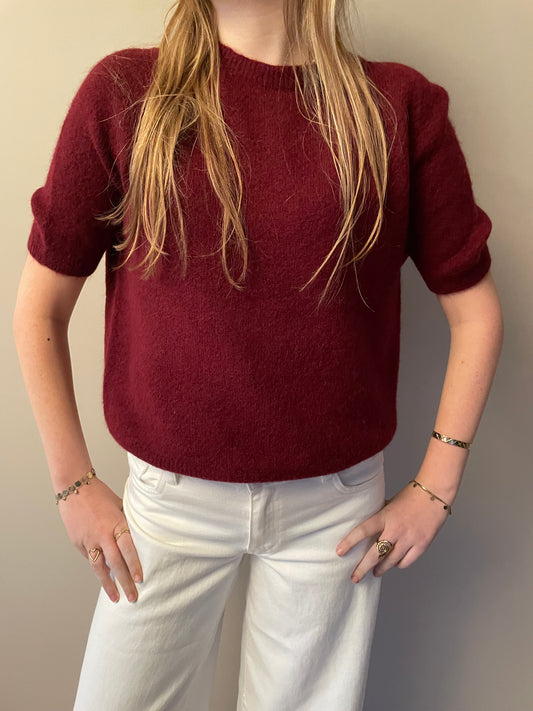Short sleeve trui bordeaux