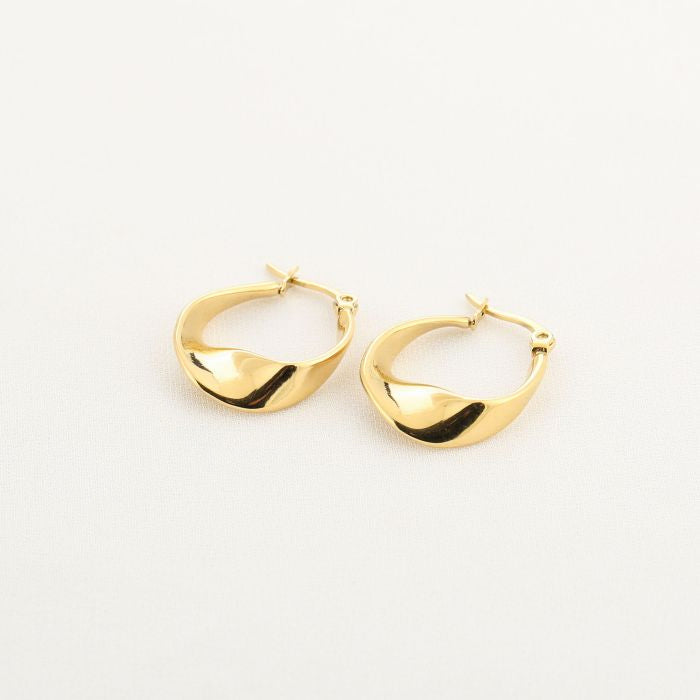waved hoops gold