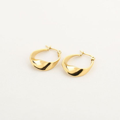 waved hoops gold