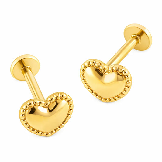 Heart studs gold