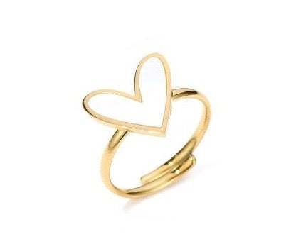 Shell heart ring gold