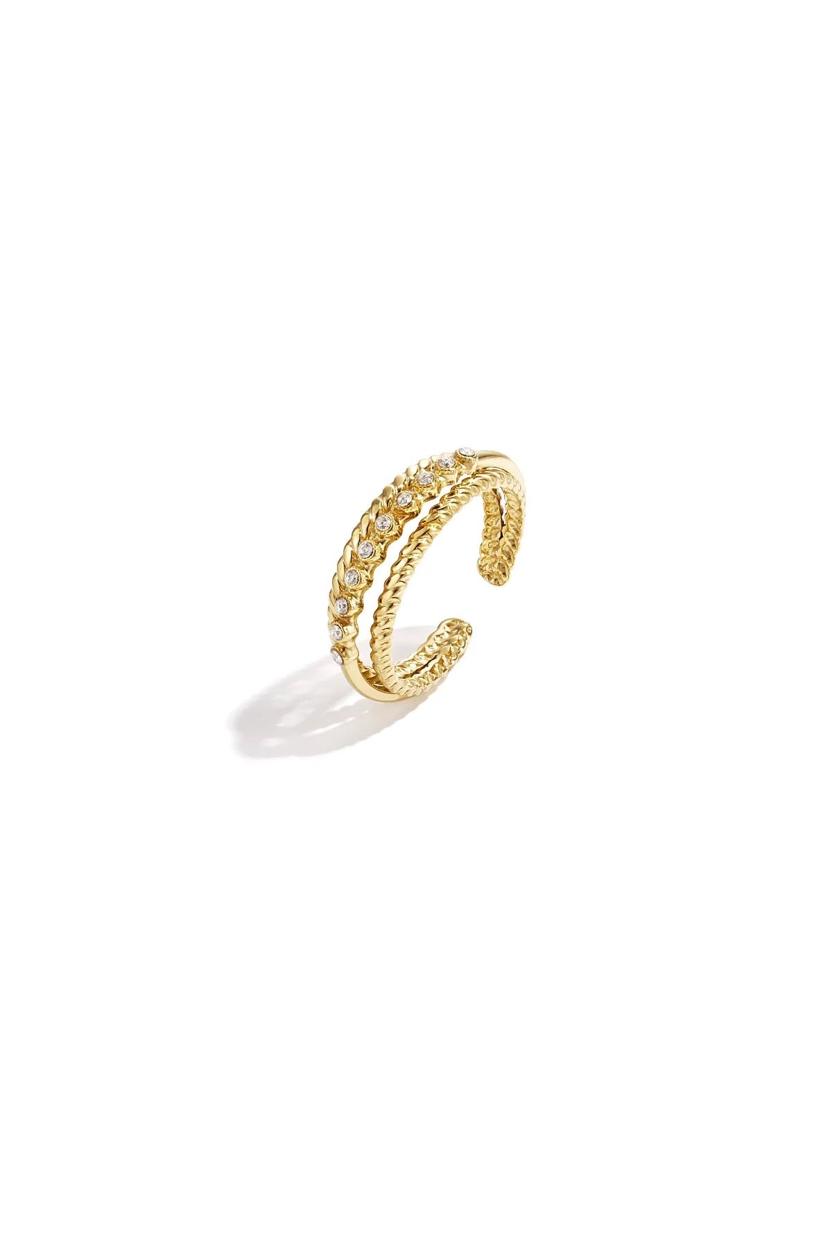 Triple diamond ring gold