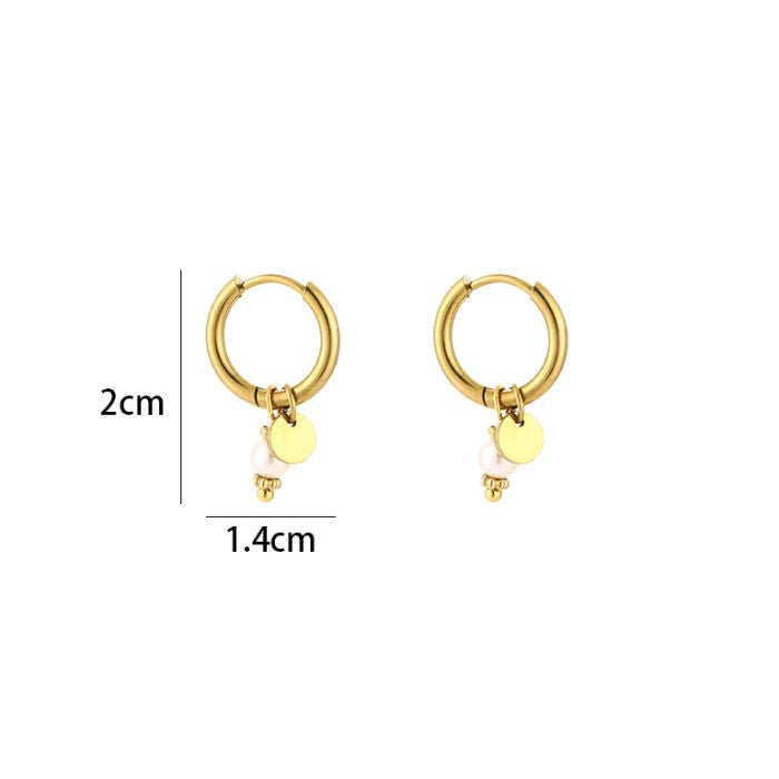 Mini pearl earrings gold