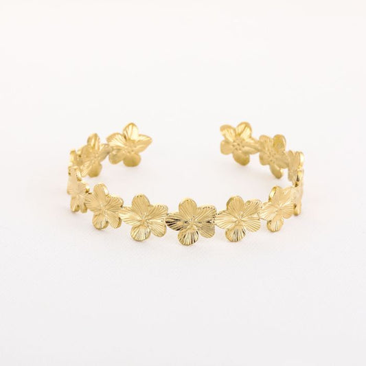 Flower bangle gold