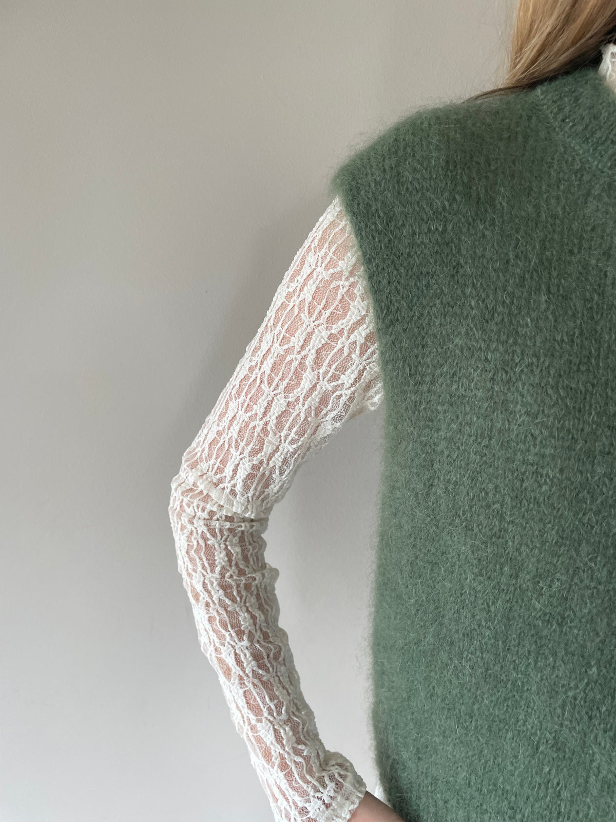 Kanten topje off white