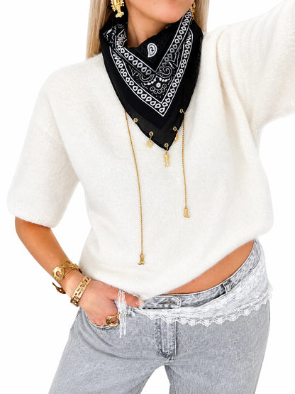Lace scarf white