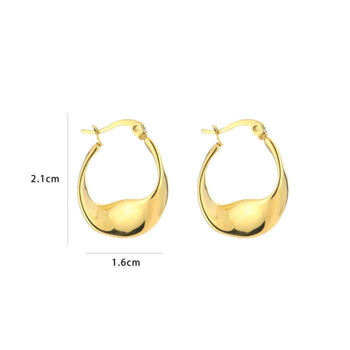 waved hoops gold
