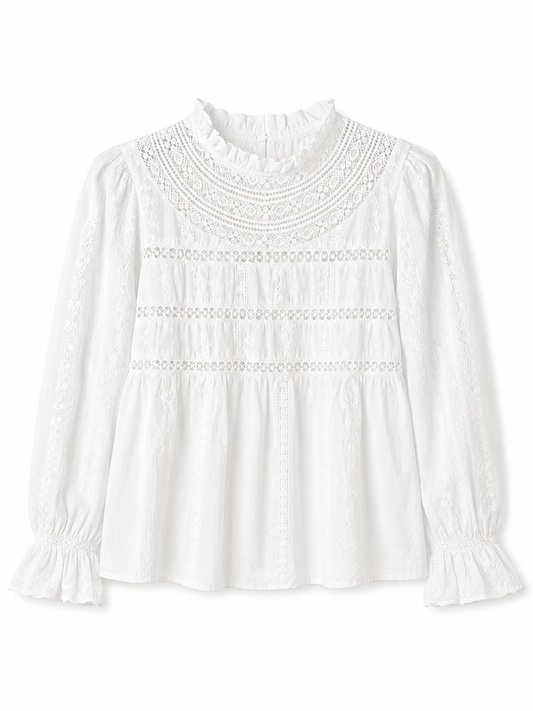 Broderie blouse white