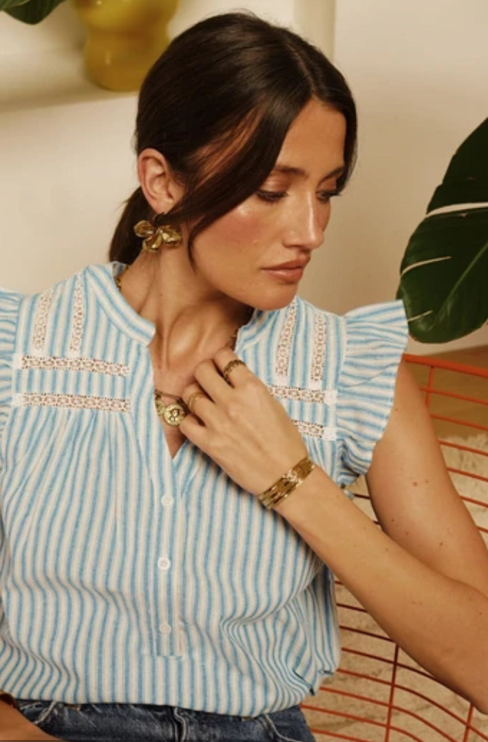 Iris blouse stripes blue