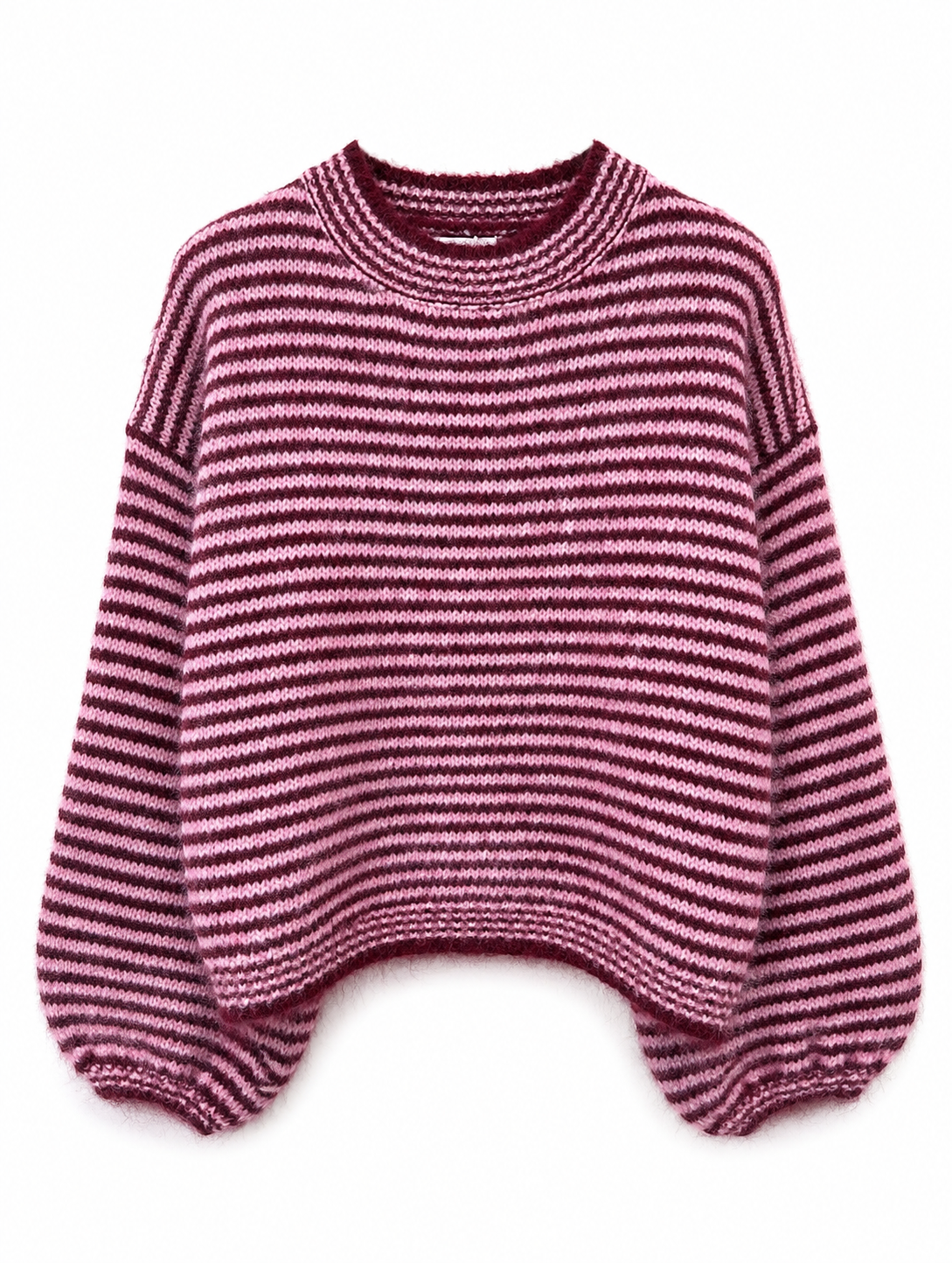 Stripes knit bordeaux roze