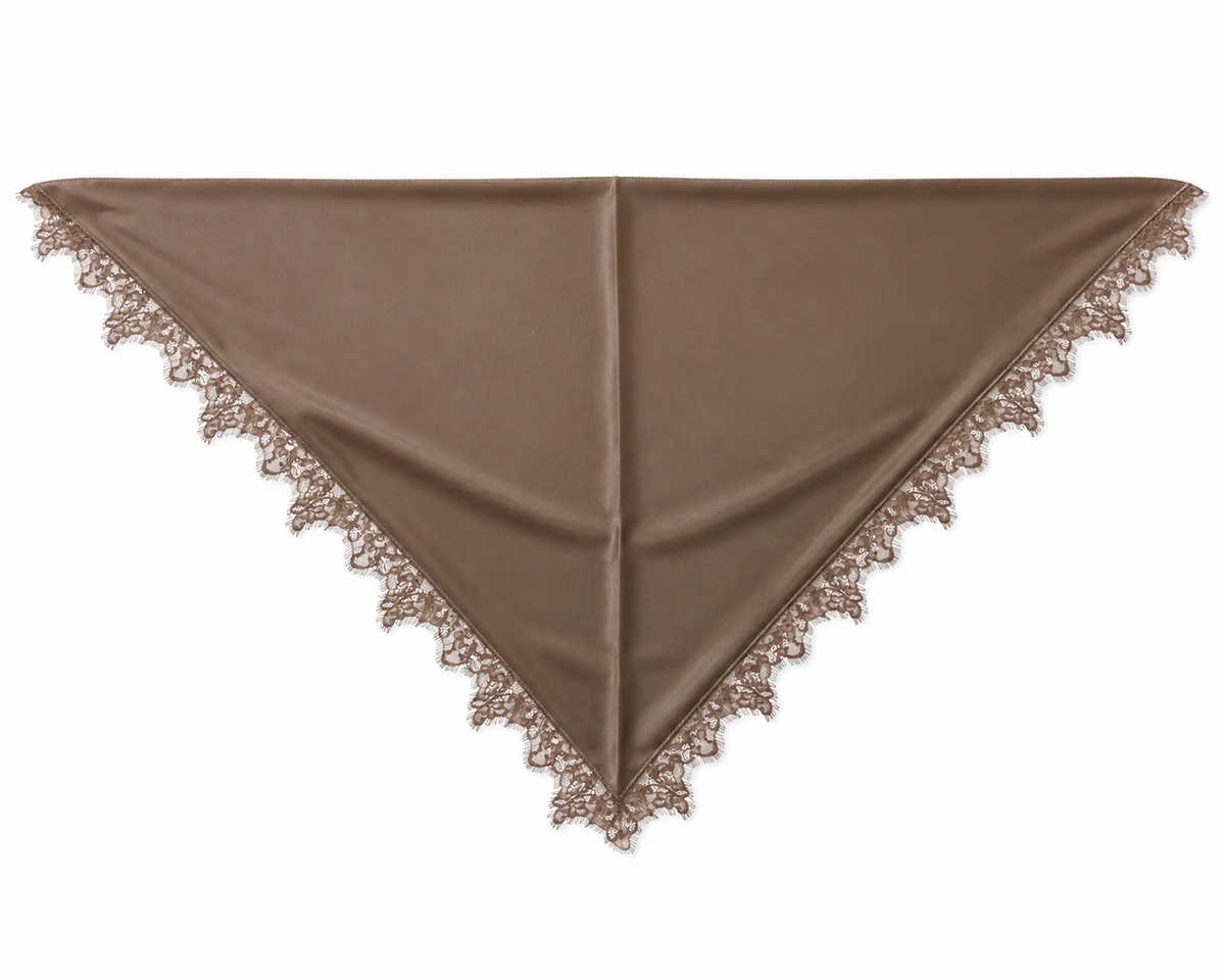 Lace scarf taupe