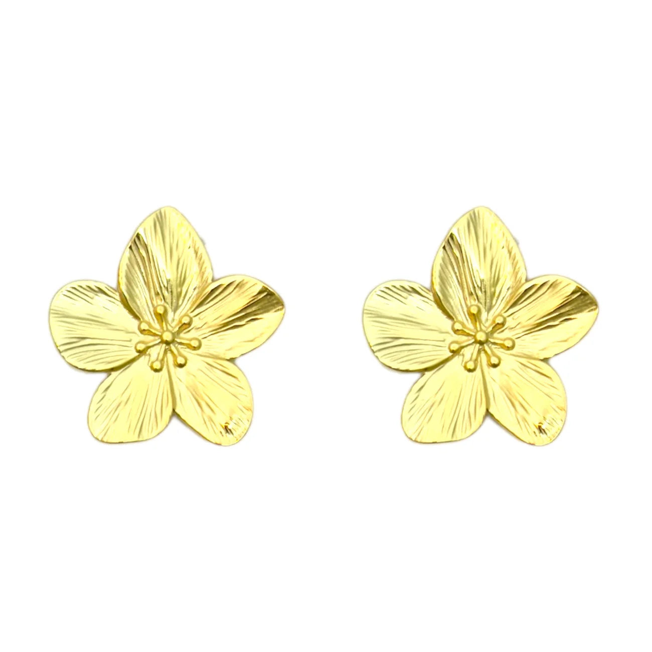 Flower earrings gold
