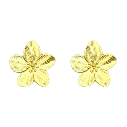 Flower earrings gold