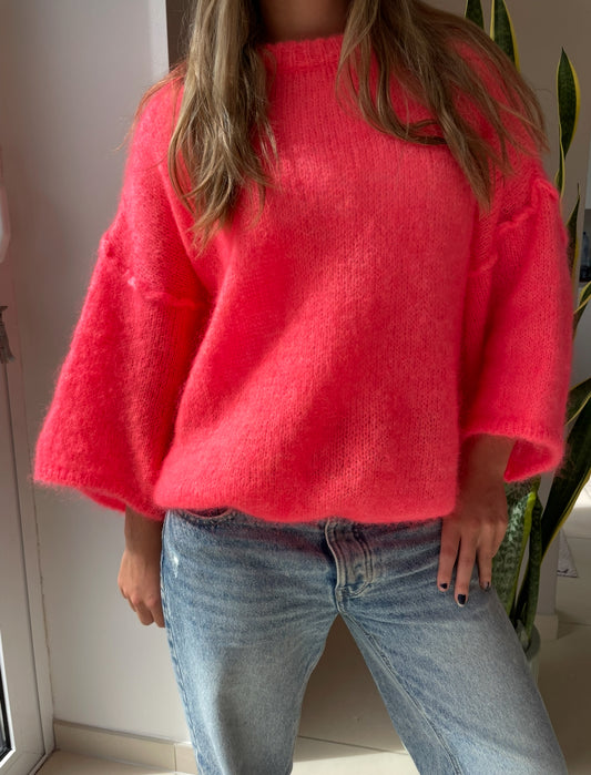 Mohair trui louna coraal