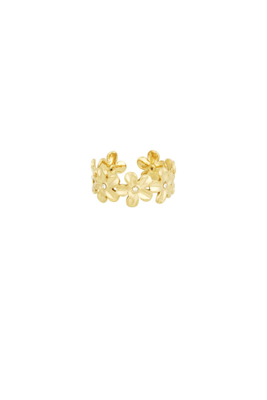 infinity flower ring gold