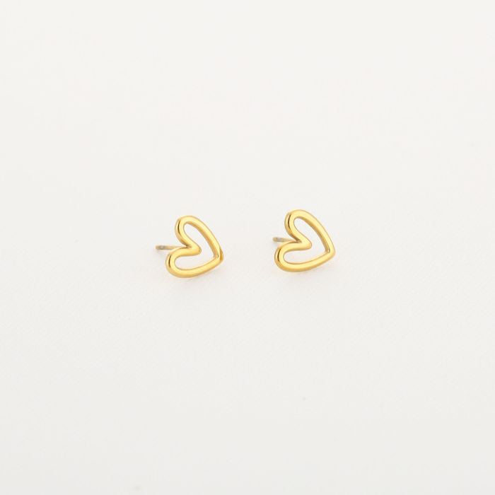 Heart studs gold