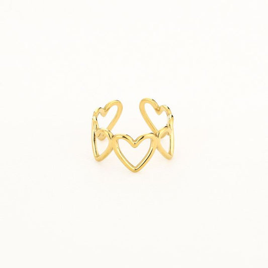 multiple hearts ring gold