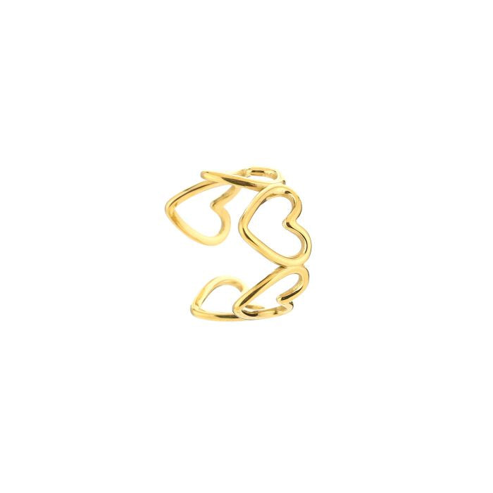 multiple hearts ring gold