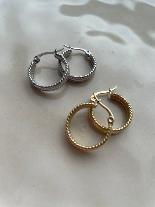 Printed hoops silver