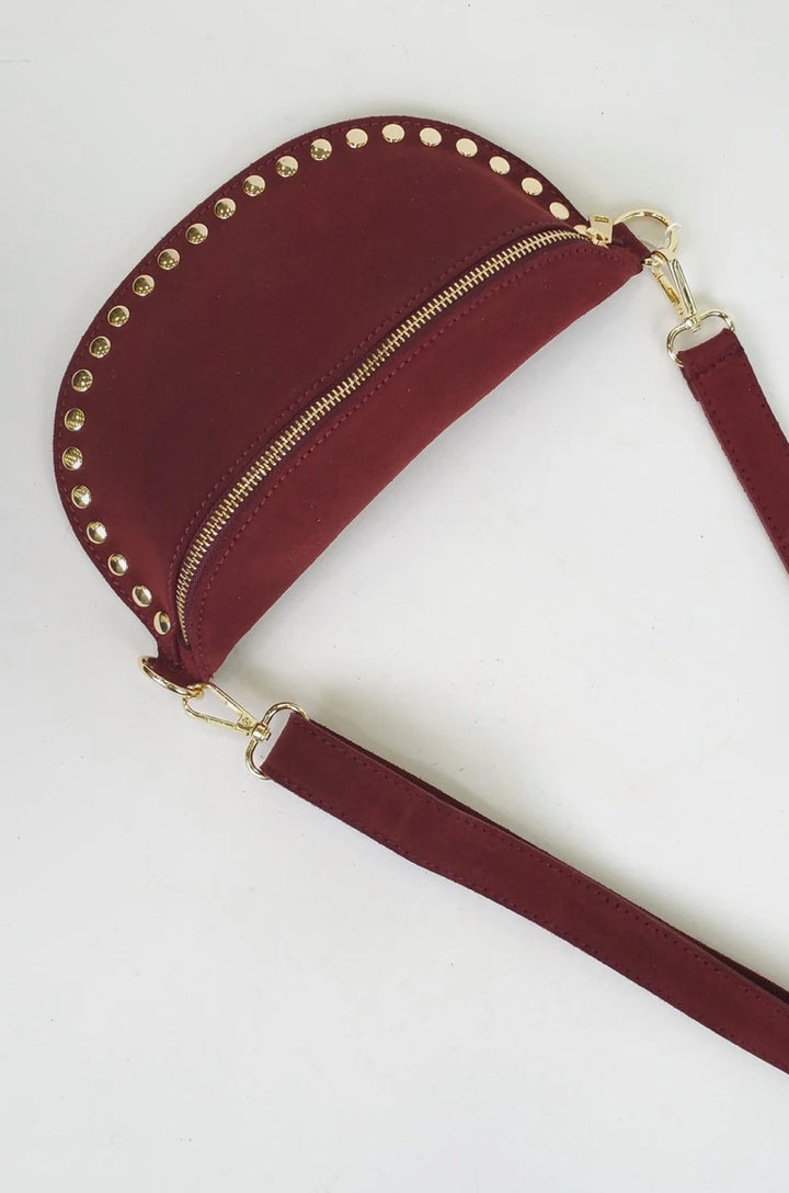 Golden studs bag bordeaux