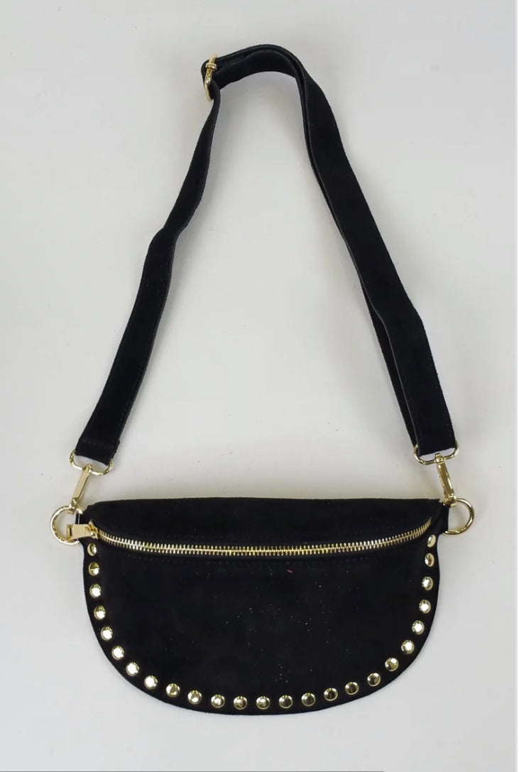 Golden studs bag black