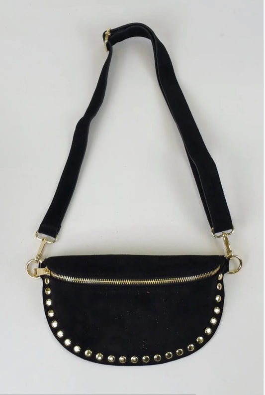 Golden studs bag black