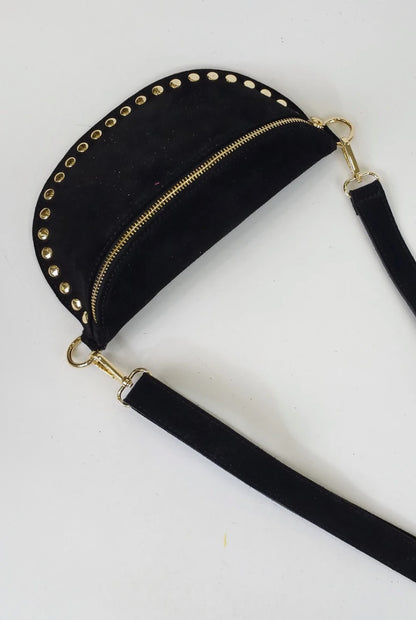 Golden studs bag black