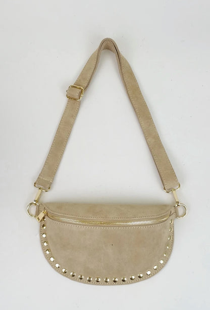 Golden studs bag beige
