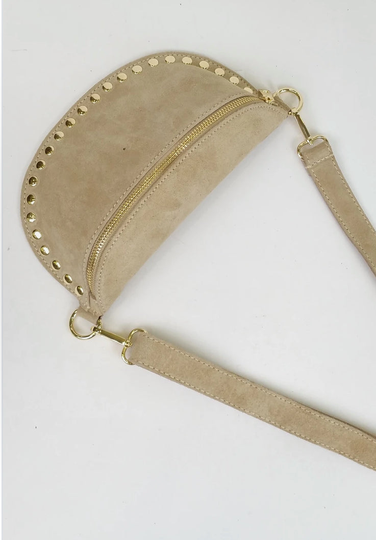 Golden studs bag beige
