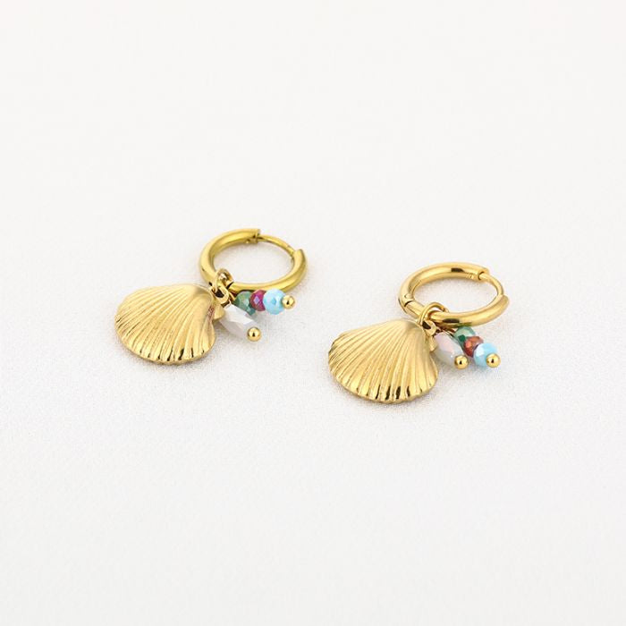 Seashell earrings gold
