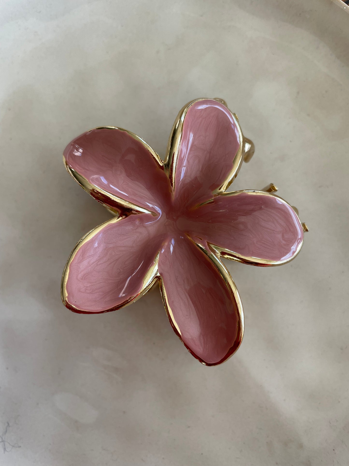 Flower hairclip oud roze