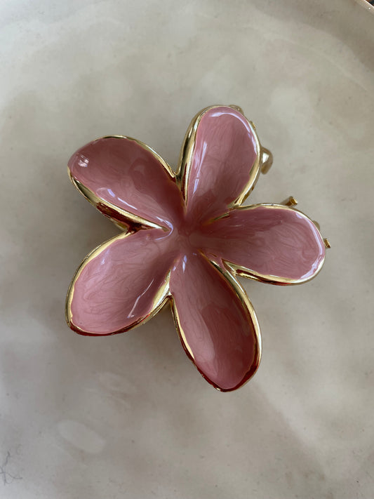 Flower hairclip oud roze