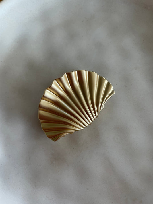 Shell hairclip gold