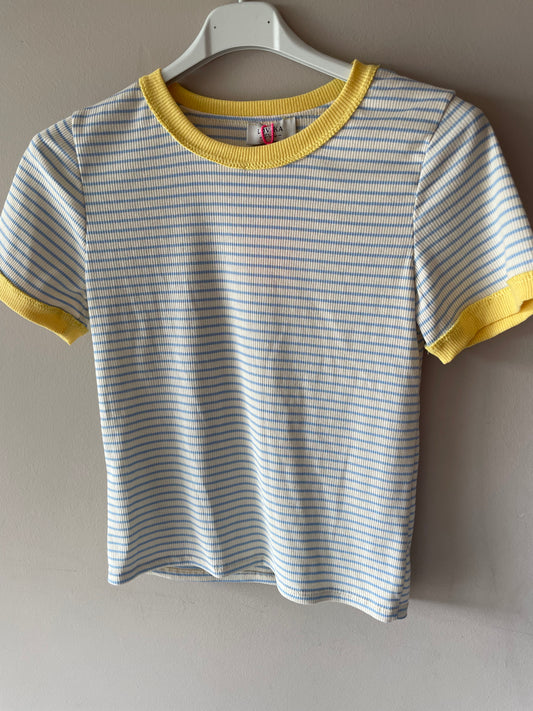 Stripes top blue yellow
