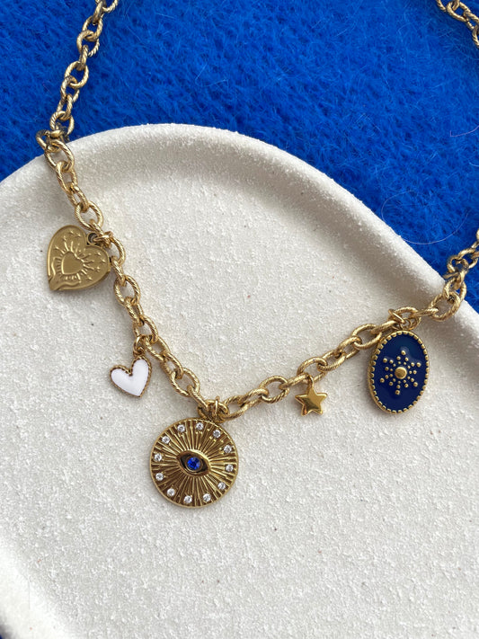 Bedelketting blauw