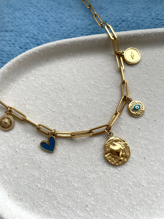 Bedelketting aqua