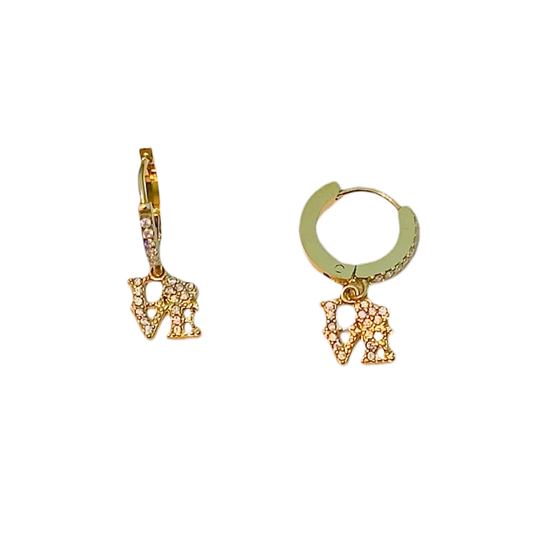 Love earrings gold